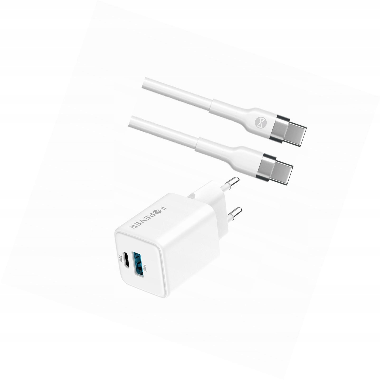 Szybka ładowarka GaN 20W 2 wejścia Usb i Usb-c z kablem do Oppo A38 4G