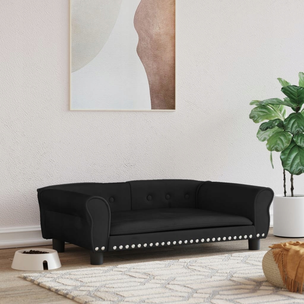 VidaXL Pelíšek pro psa, černý, 95x55x30 cm, sametový