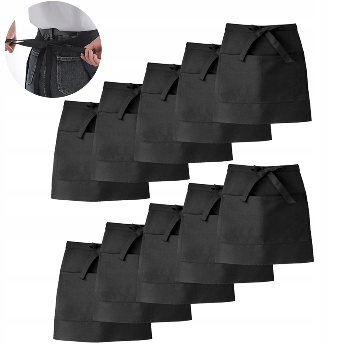 Kuchařská gastronomická zástěra Fartuch krátká s kapsou 10x