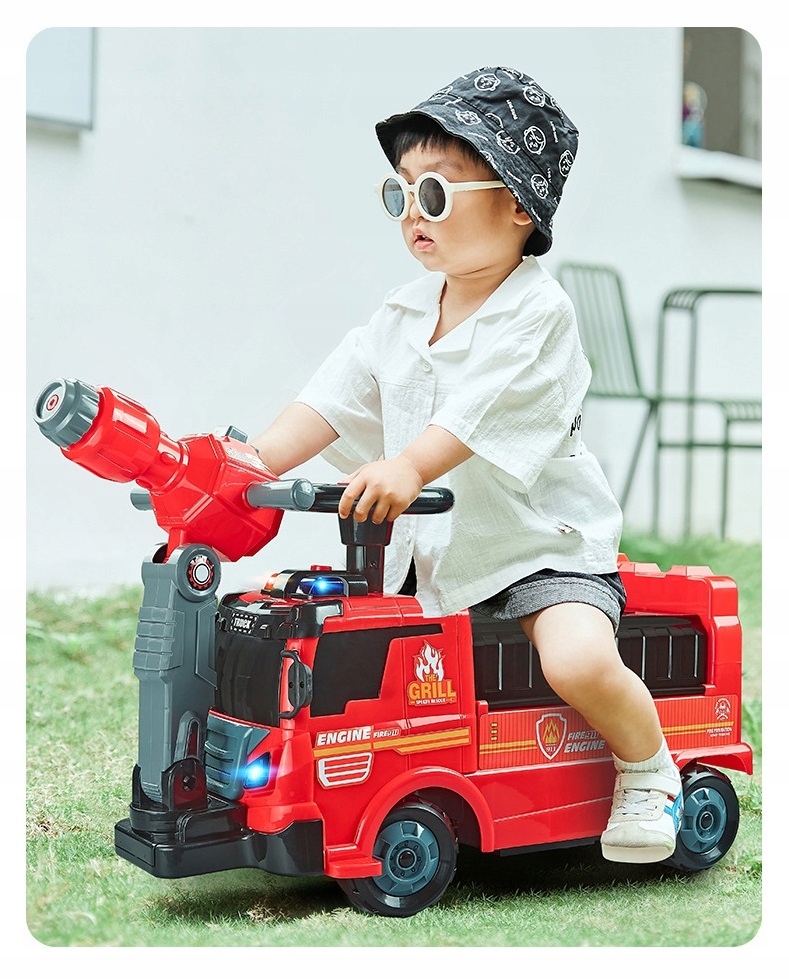 DUŻY Jeździk Pojazd Straż Pożarna Sygnały Armatka Autka Akcesoria XXL Marka inna