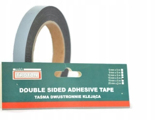 TAŚMA KLEJĄCA DWUSTRONNA TROTON 15 mm x 5 m