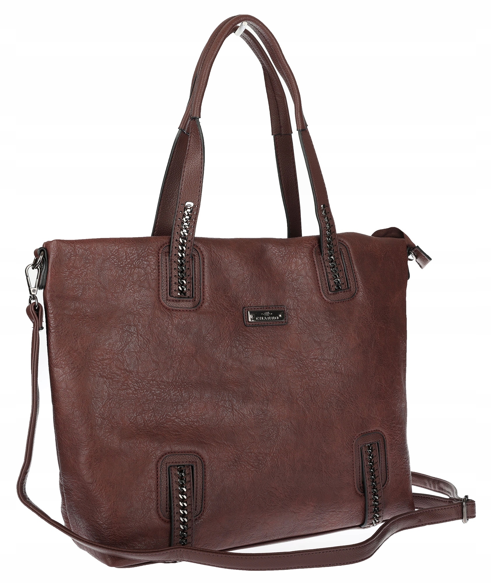 Dámská shopper kabelka A4 elegantní velká taška do práce CH6687 Čokoládová