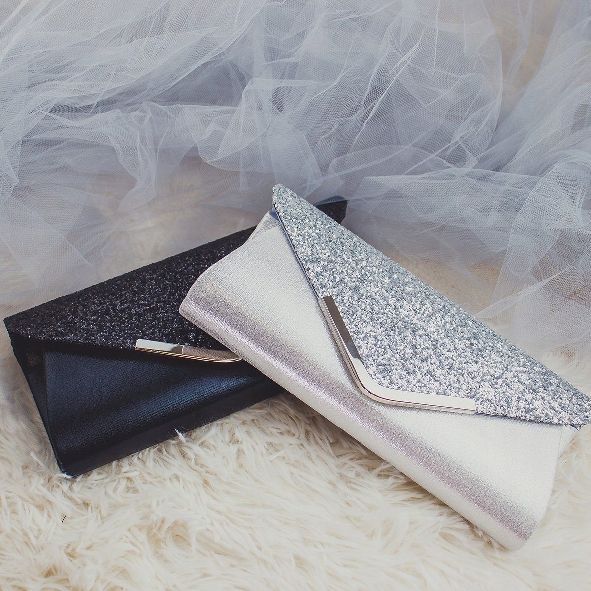 TOREBKA wizytowa błyszcząca KOPERTÓWKA wieczorowa ELEGANCKA mała Marka Miss Glow