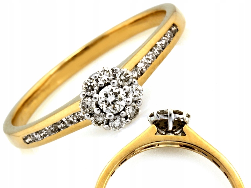 Zlatý zásnubní prstýnek 585 14kt zdobený brilianty 0.25ct 2.06g