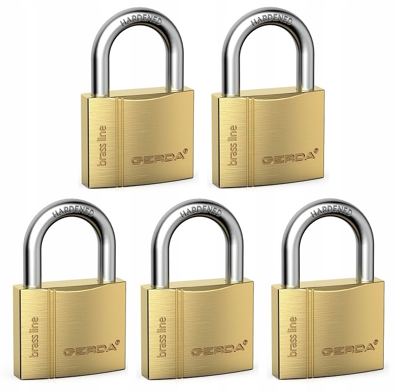 

Gerda Brass Line 5 Kłódki System Jednego Klucza 40