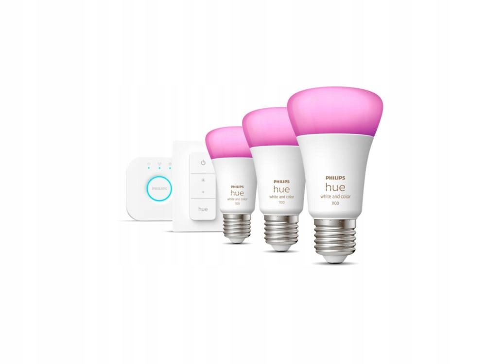Zestaw oświetleniowy Philips Hue E27 9W Rgbw x3 mostek switch