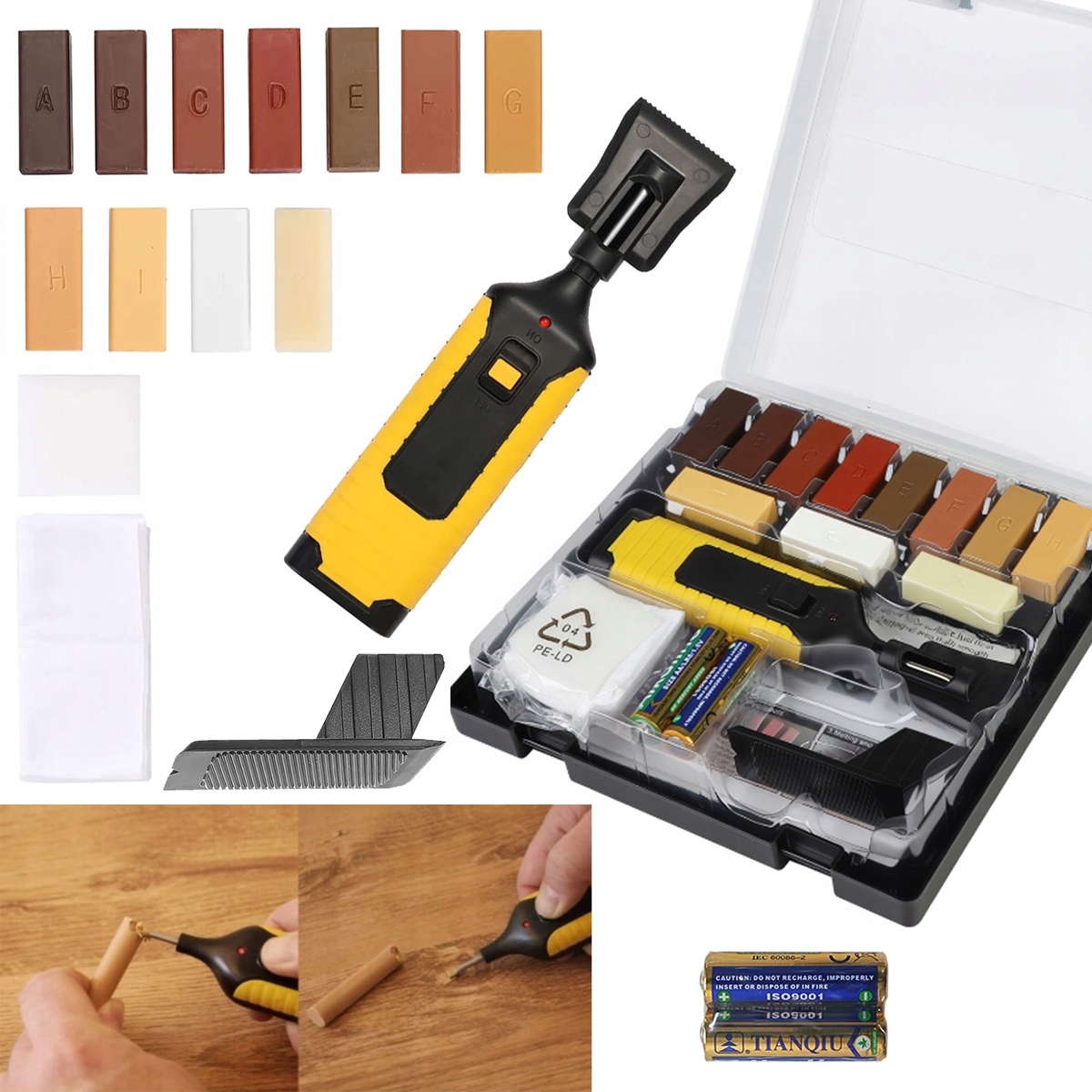 НАБОР ДЛЯ РЕМОНТА ЦАРАПИН НА ПОЛАХ, МЕБЕЛИ, ДЕРЕВЯННЫХ ПАНЕЛЯХ