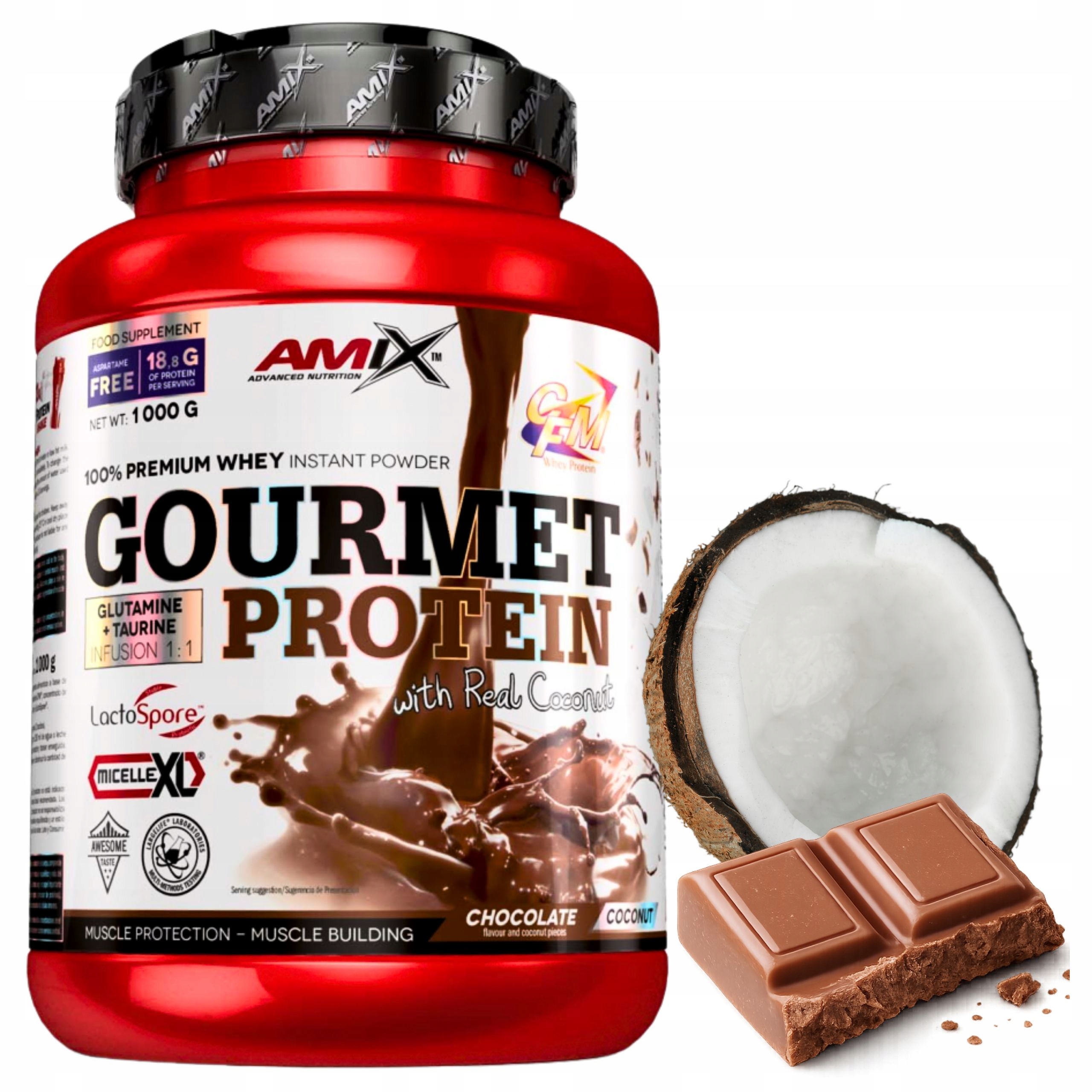 Amix Gourmet Protein Protein pro hubnutí Bílkoviny Čokoláda Kokos