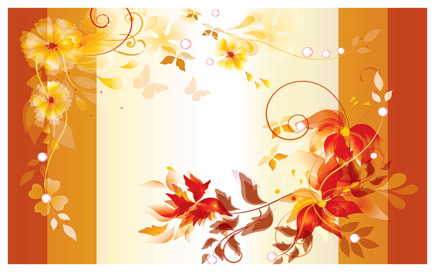 Fototapeta Květiny a motýli Abstrakce Oranžová Rozměr 254x184 lepidlo