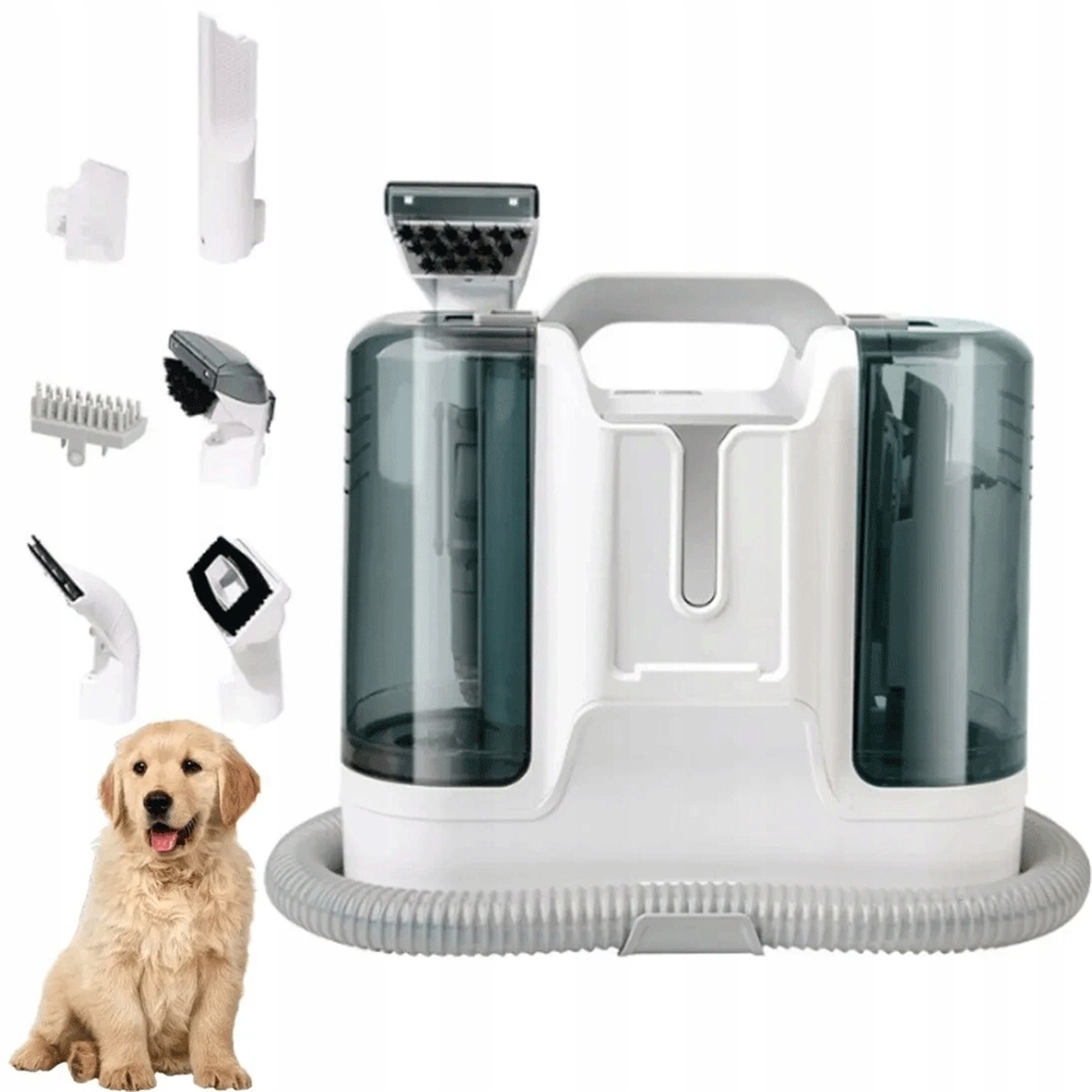 Stroj na čištění tkanin se 6 čisticími hlavami pro koberce a pohovky