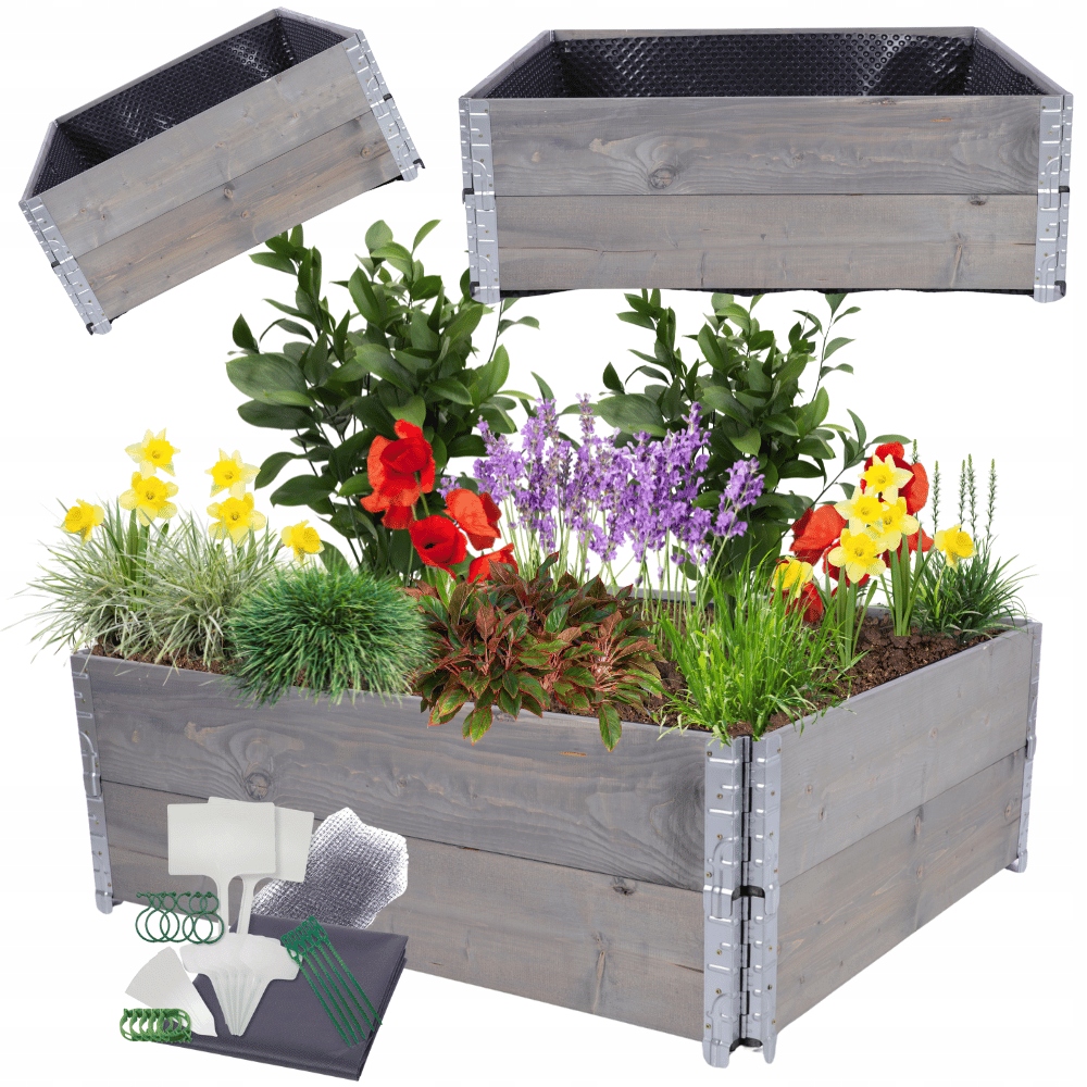 Vyvýšený kaskádový záhon nastaviteľný 40x120x100 impregnácia Fólia Kubelky