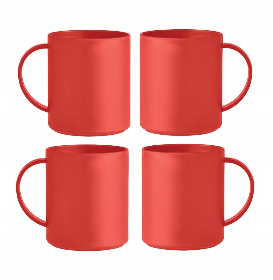 

4 x Plastikowy Kubek Turystyczny Z Uchwytem 300ml