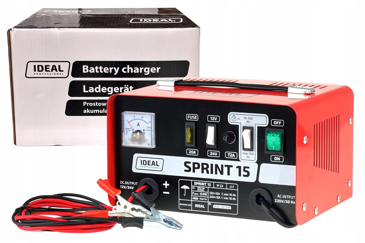 Ideal Prostownik transformatorowy Sprint 15 230V 12/24V 15A 150Ah SPRINT15