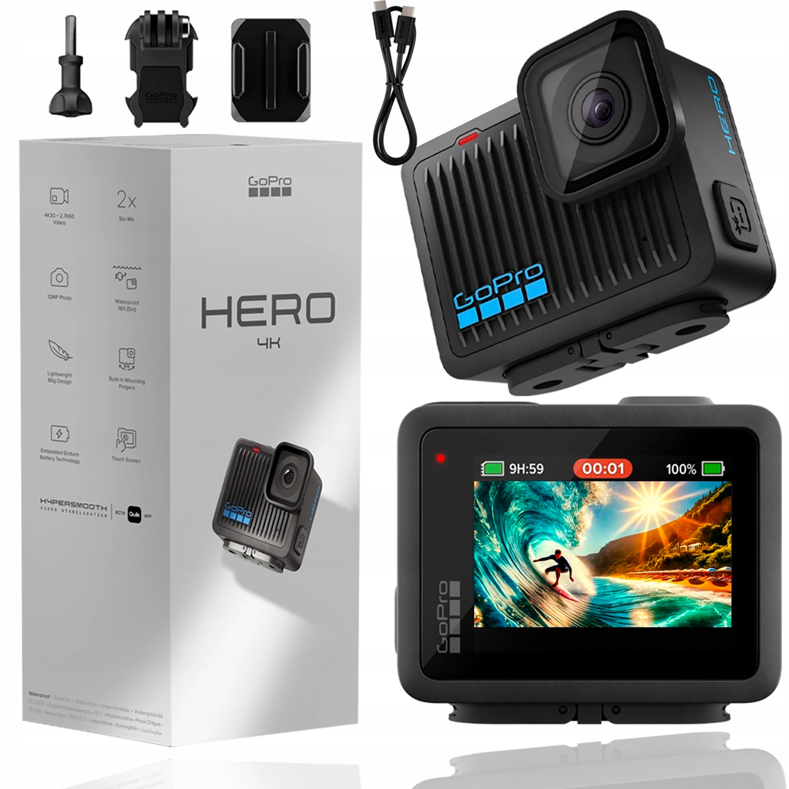 Kamera sportowa GoPro Hero 4K ekran dotykowy stabilizacja HyperSmooth