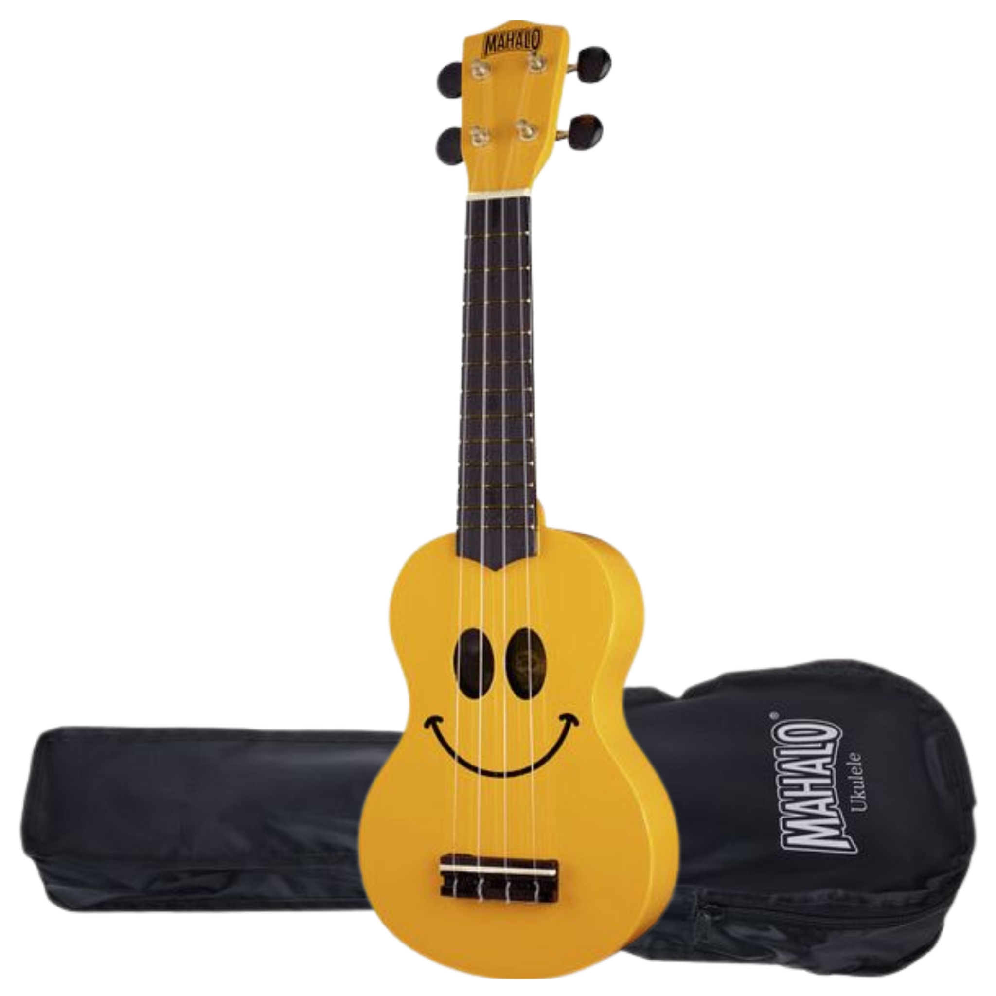 Sopránové ukulele žluté pouzdro Výjimečný design Záruka Mahalo Smile