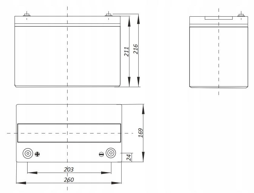 AKUMULATOR BATERIA PRZEMYSŁOWY MWPOWER MWL 12V 75AH MWL75-12H MWL75 75 UPS Marka MW Power