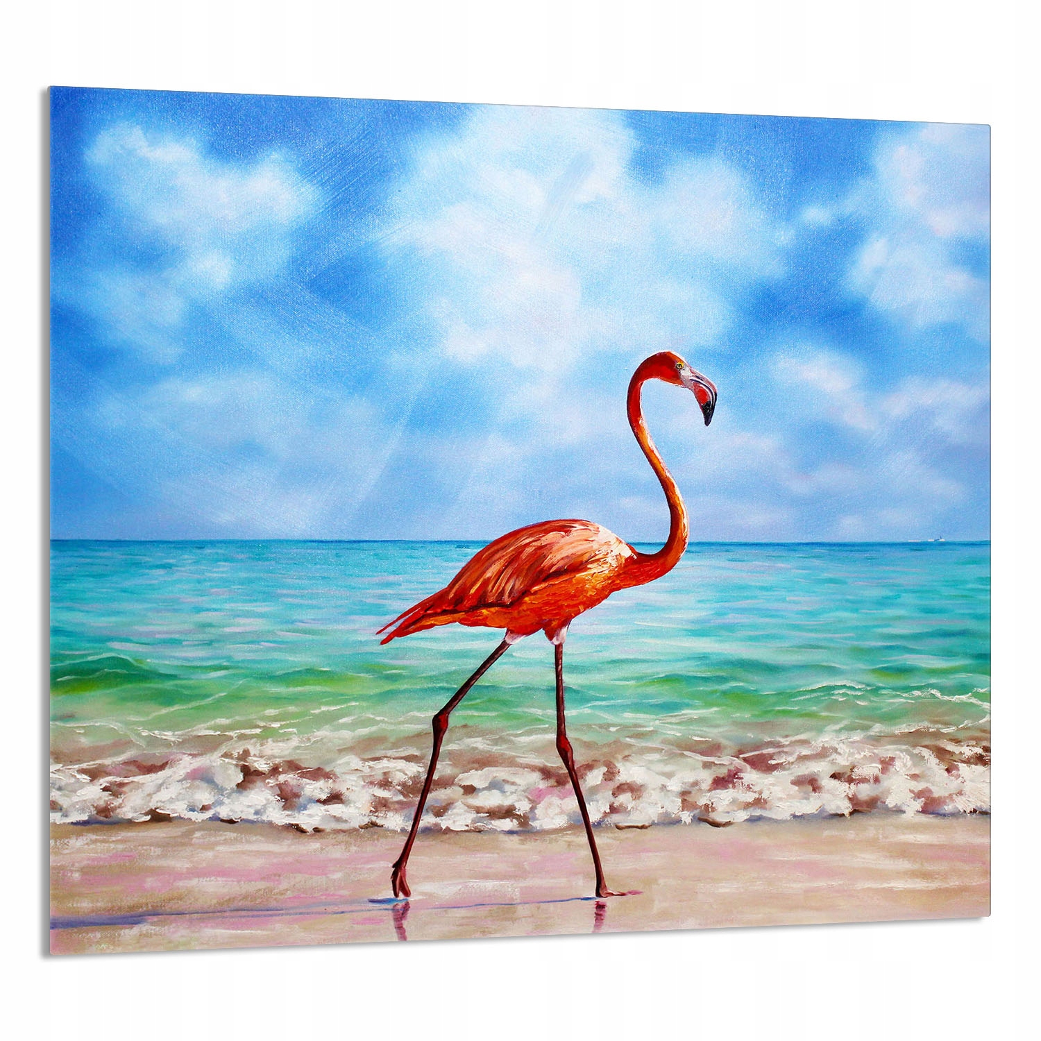 Skleněný Panel Do Kuchyně 65x60 Plameňák Tvrzené Sklo