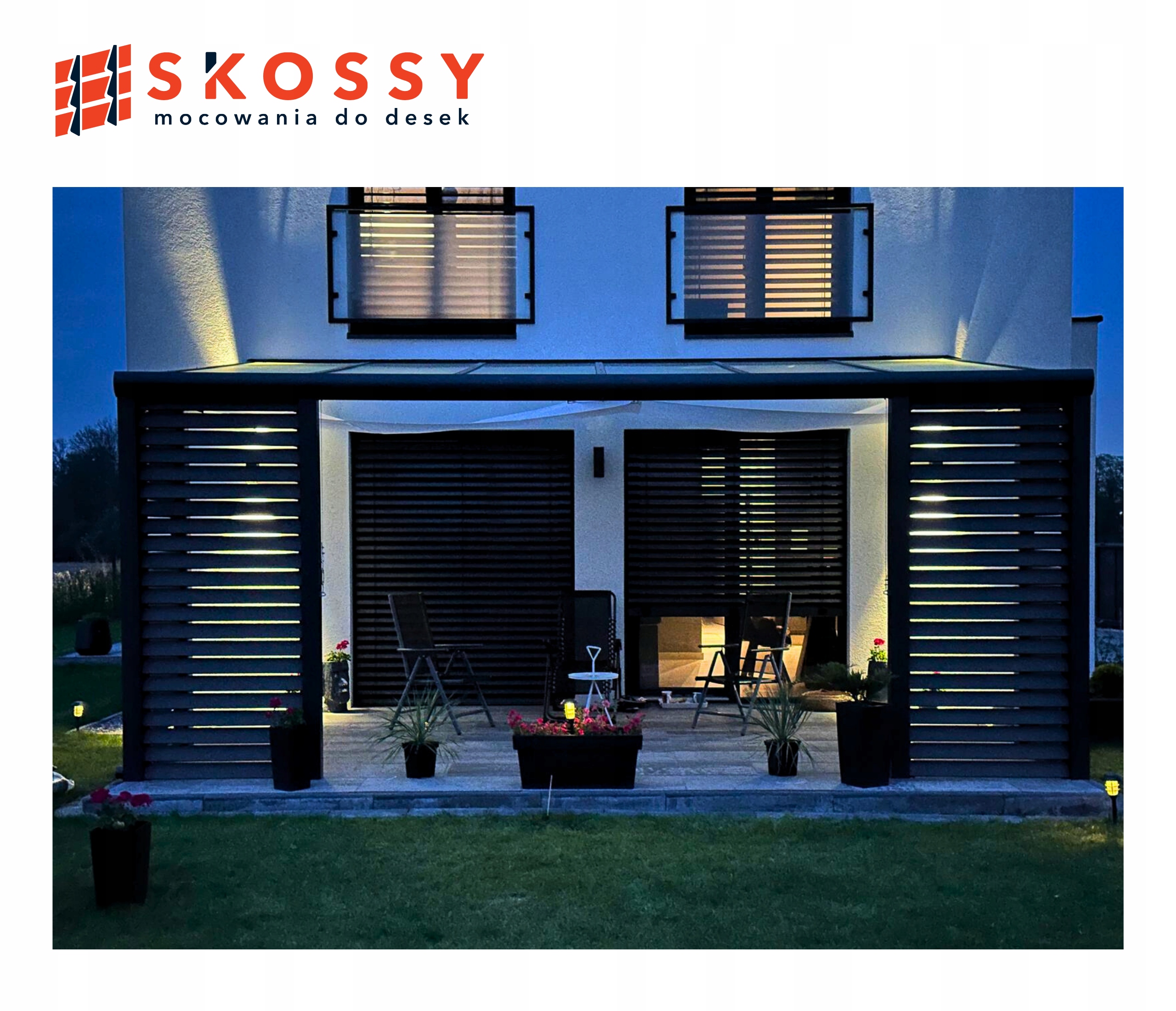 Mocowanie desek pod kątem SKOSSY do Altan, Wiat, Tarasów, Ogrodzeń ANTRACYT Kod producenta SKOSSY