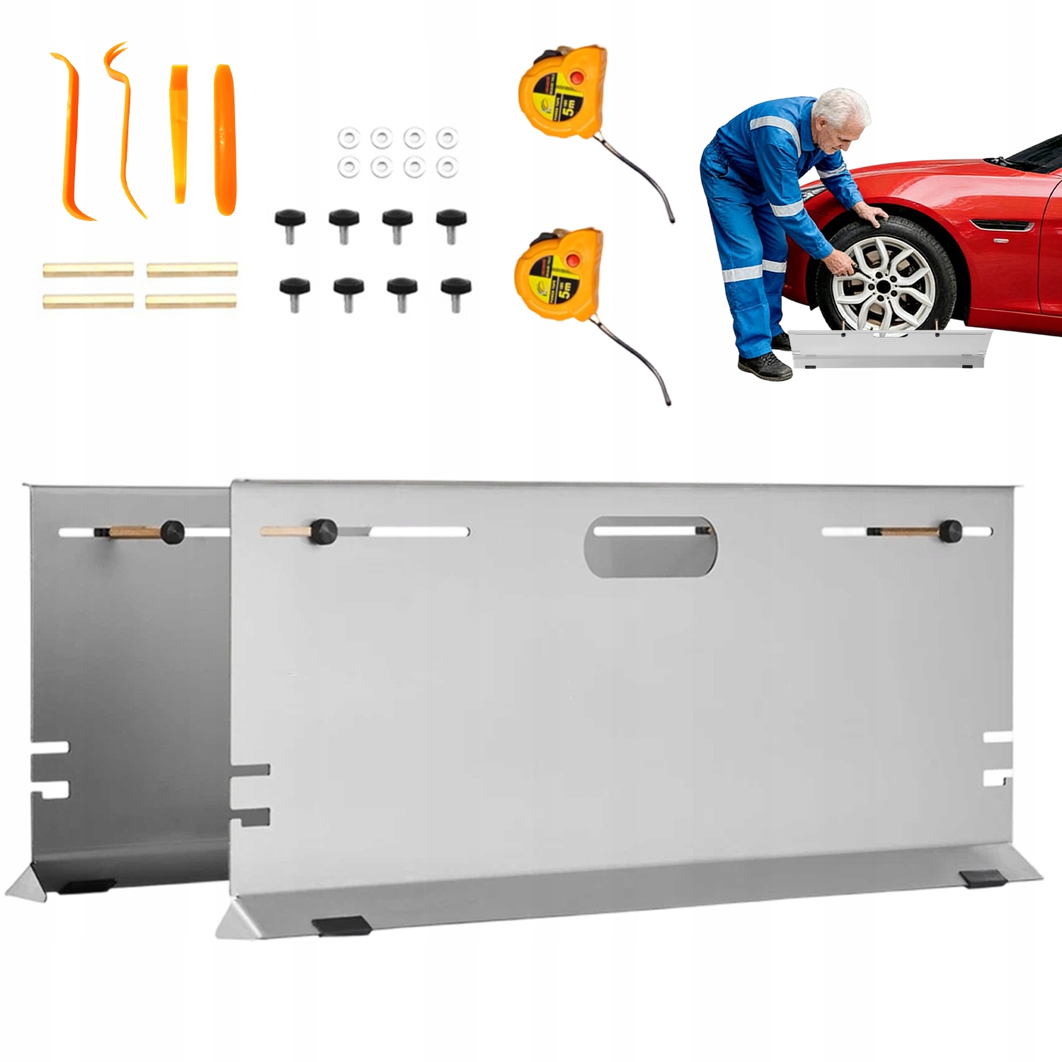 Nástroj Pro Měření Konvergence 2 Destiček Nerezová Ocel Pásky 5 M 4 Tyče