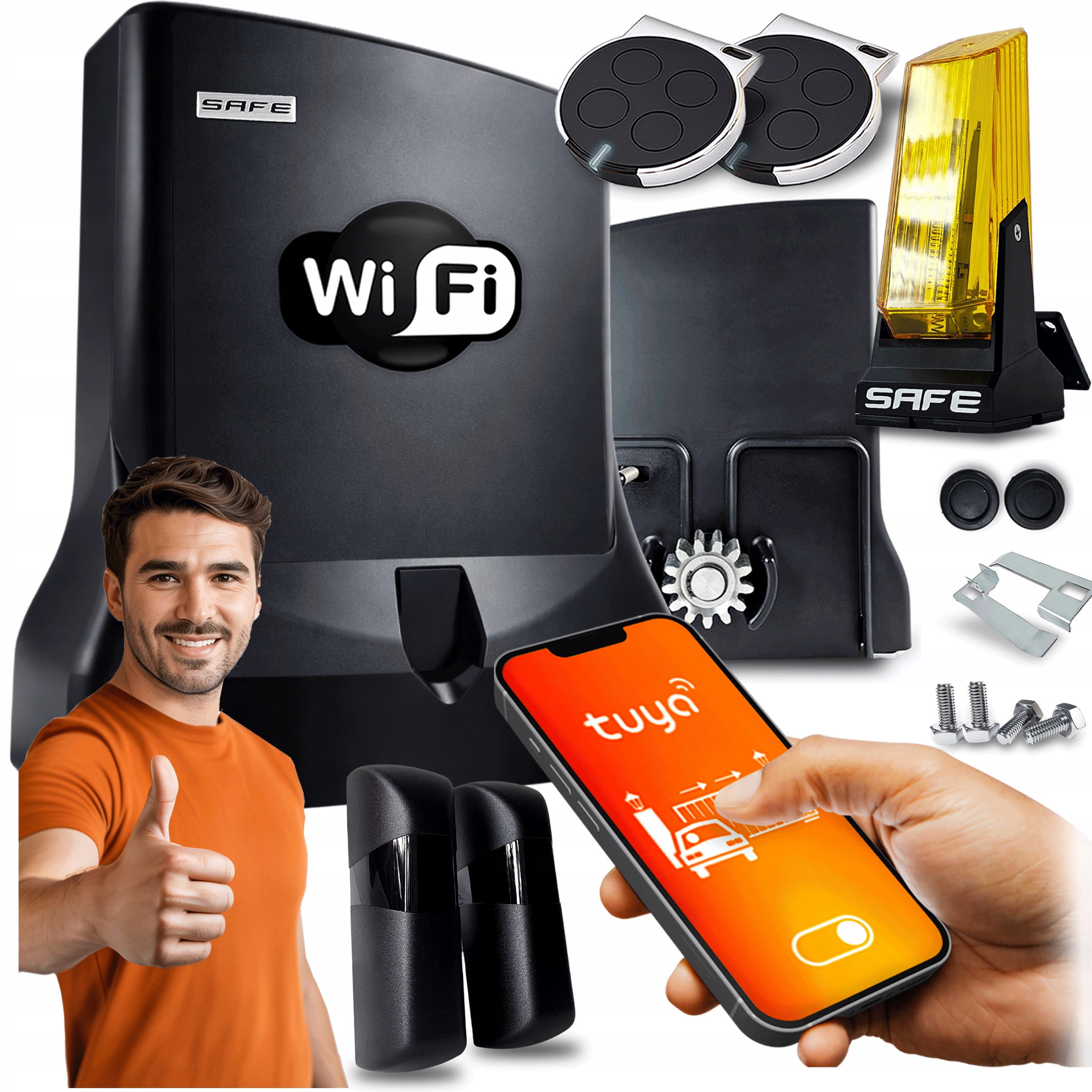 Pohon Pro Posuvnou Bránu Sada 2 Ovladače lampa 800 kg Wifi Tuya