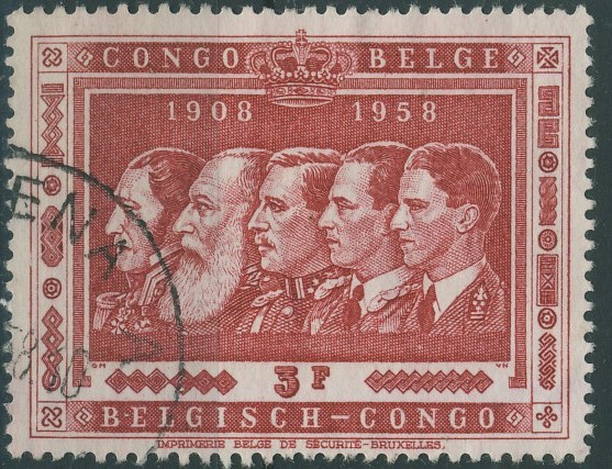 Congo Belge 3 fr. - 1908 - 1958 Historia
