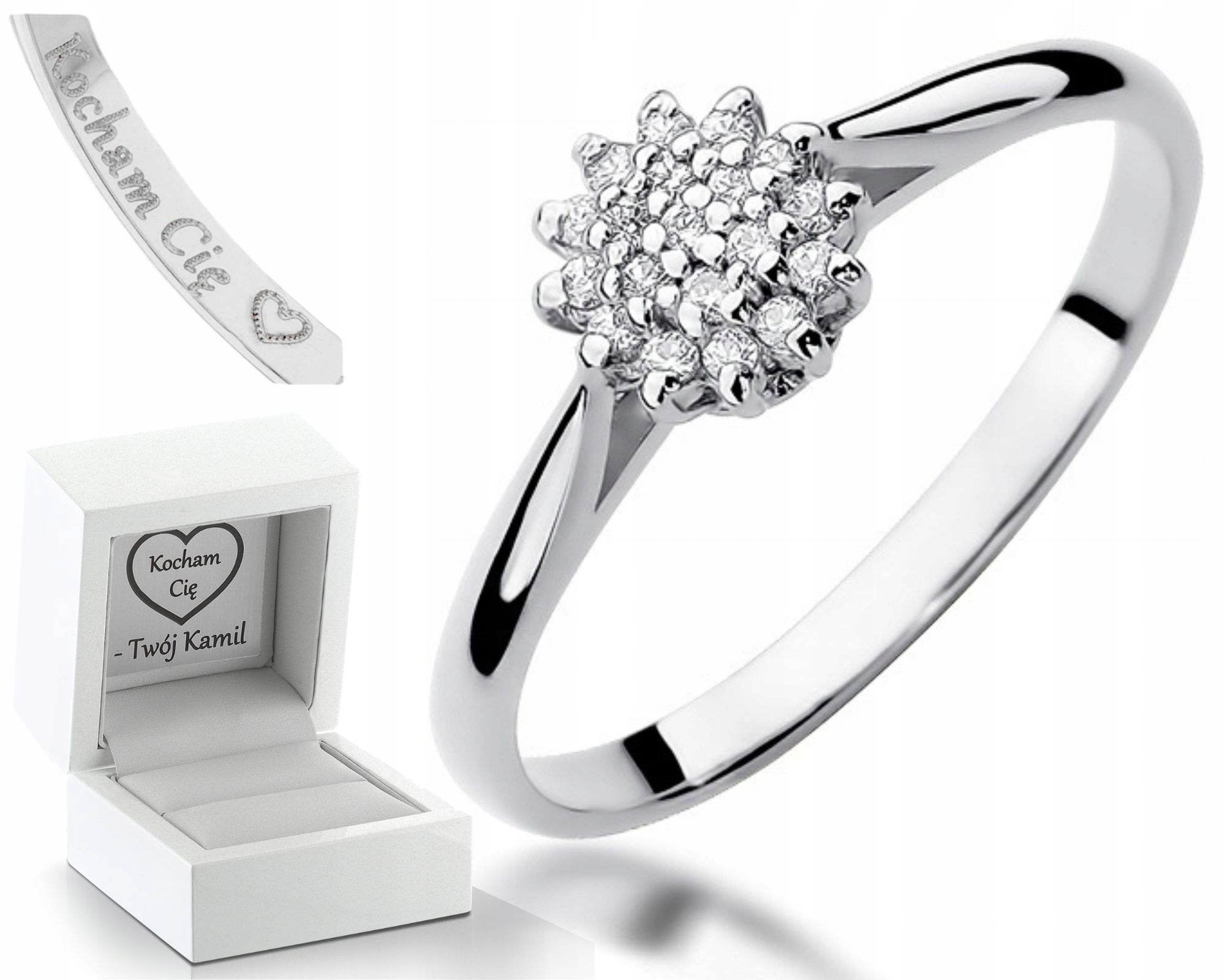 Zlatý prstýnek s brilianty Gravírování Bonus 585