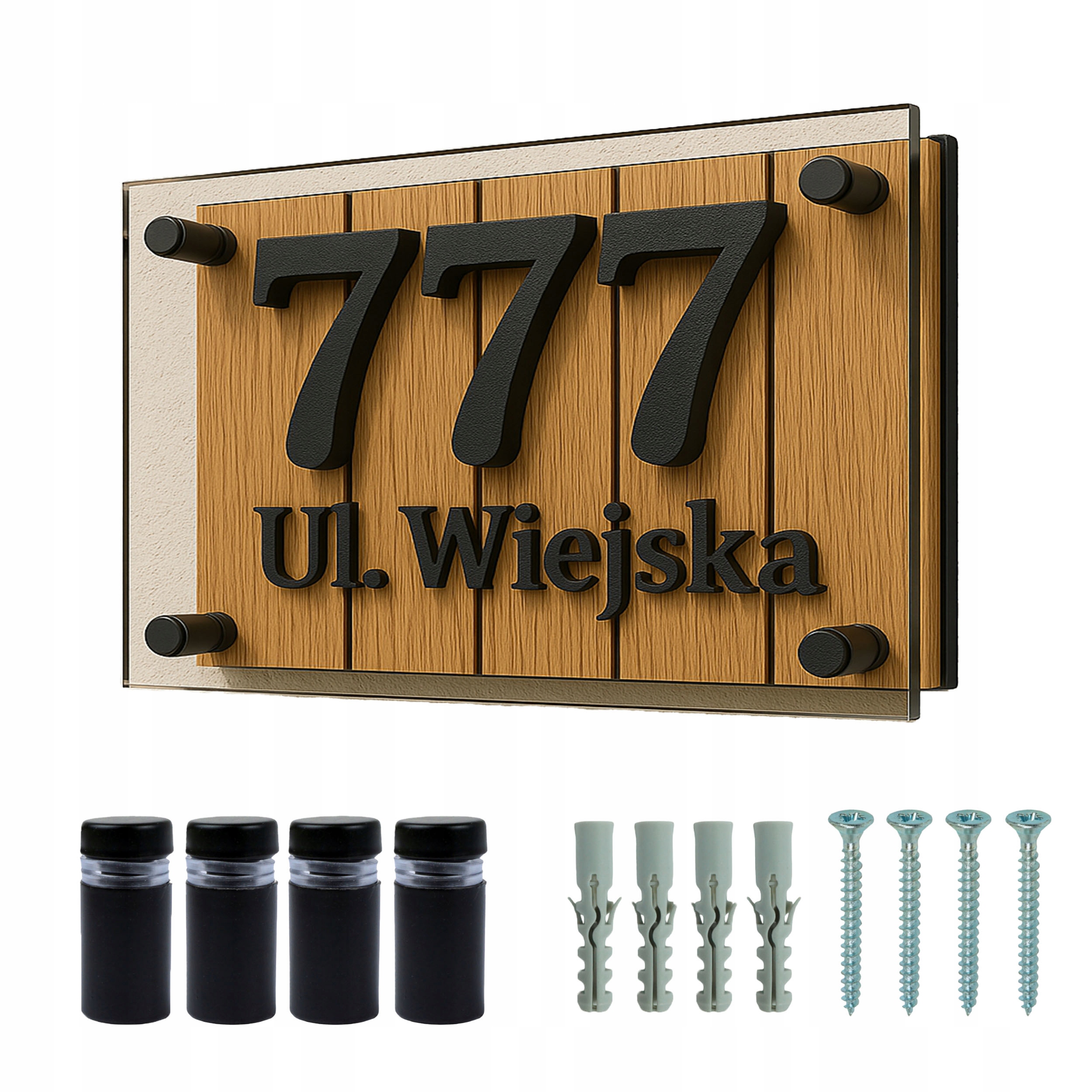 TABLICZKA ADRESOWA NA DOM NOWOCZESNA PERSONALIZOWANA NUMERY DOMU HDF PLEKSI