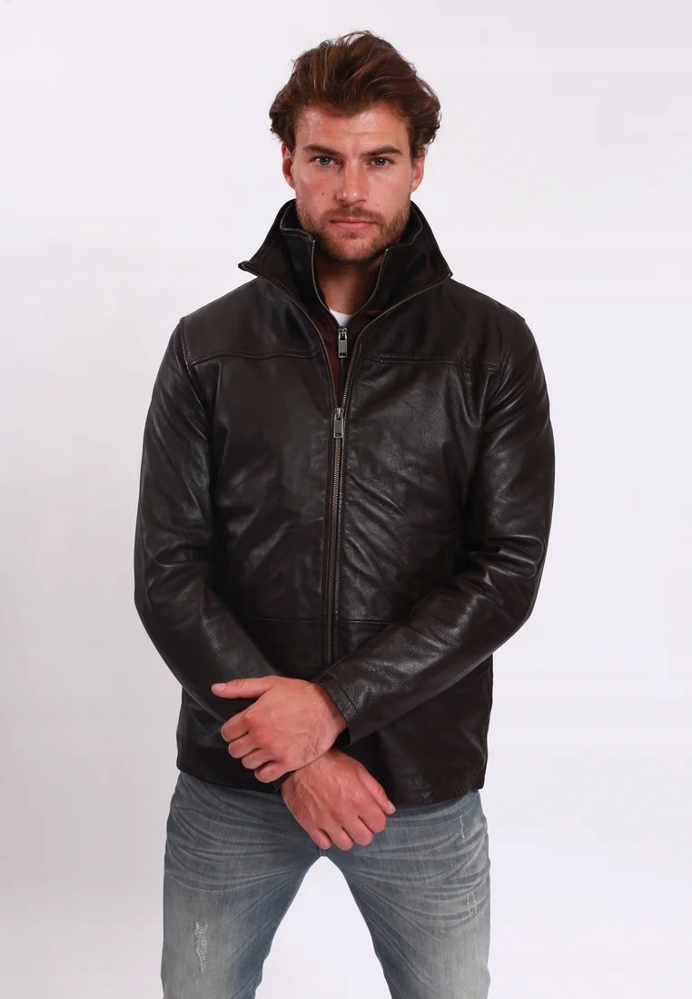 Lee Cooper Bomber bassus pánská pilotní bunda Barva hnědá Billy Vel.XL