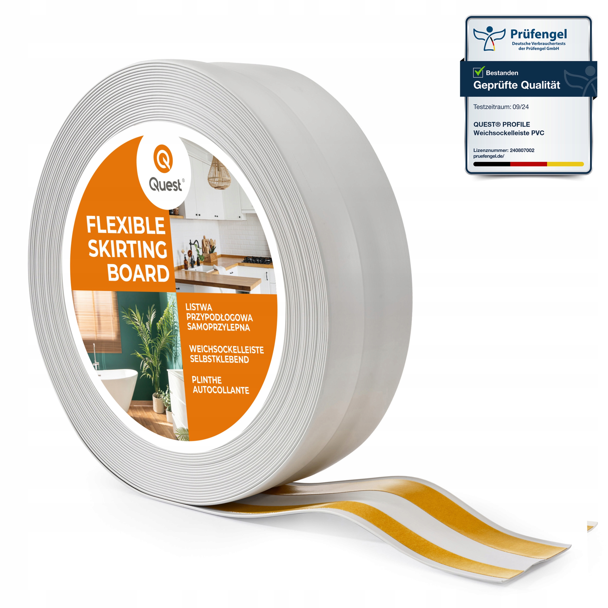 Podlahová lišta samolepicí Pvc 32/23 světle šedá 20 m