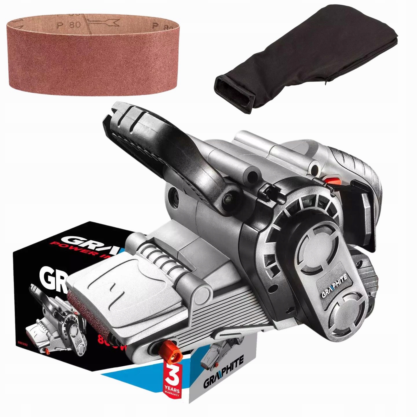 Szlifierka taśmowa 800W Graphite 59G392