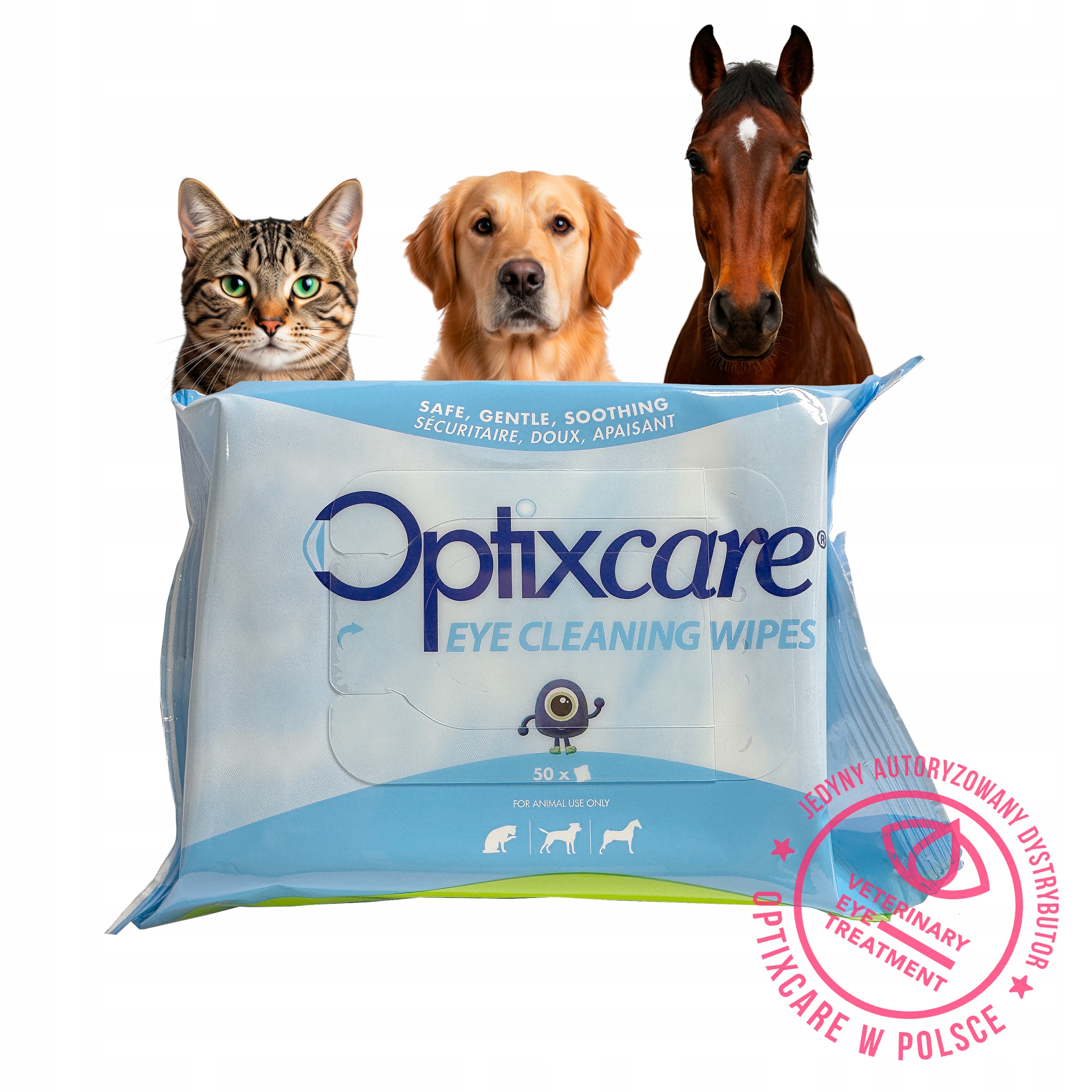 Optixcare Eye Cleaning Wipes – Chustki do higieny okolic oczu u zwierząt
