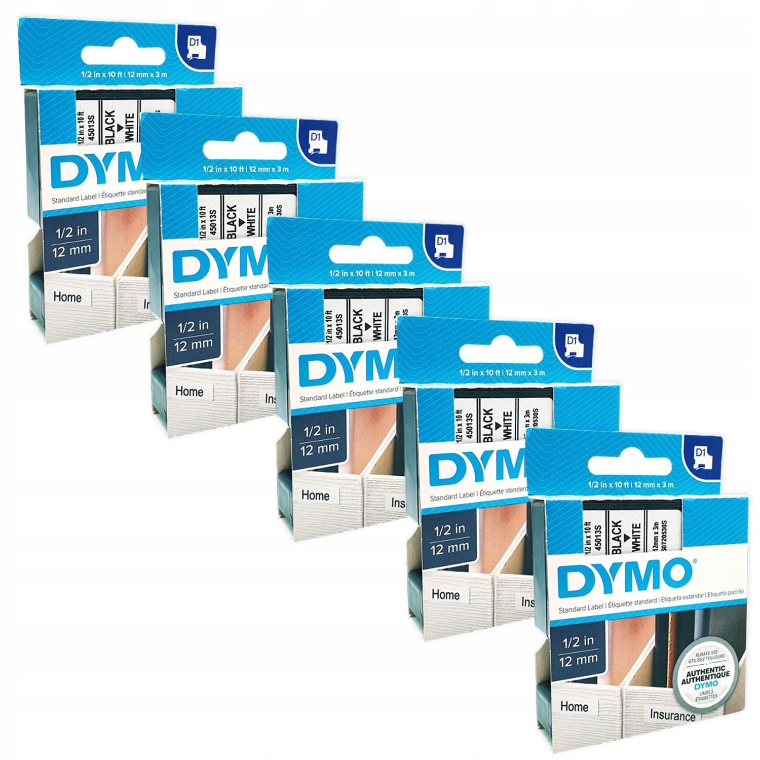 

Taśma 45013S Dymo D1 12mm biała oryginalna zestaw