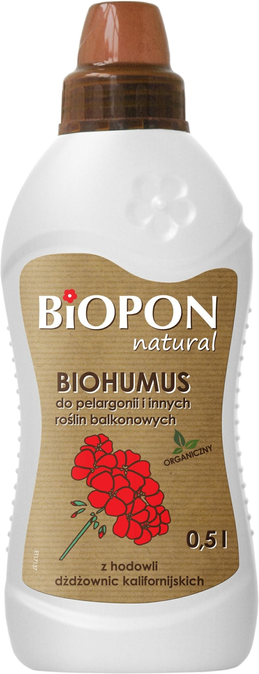 

Biopon Natural Biohumus nawóz do pelargonii 0,5 l