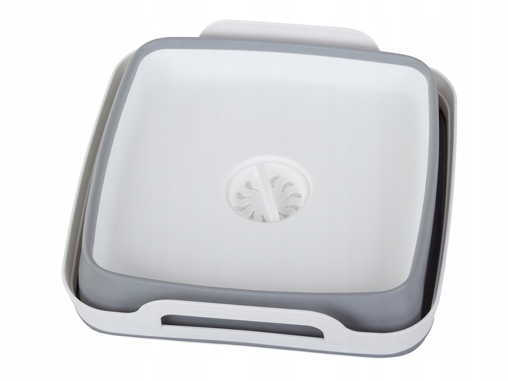 MISKA SKŁADANA SILIKONOWA Z KORKIEM UCHWYT 8L KOSZ NA PRANIE SKŁADANY Kolor odcienie szarości