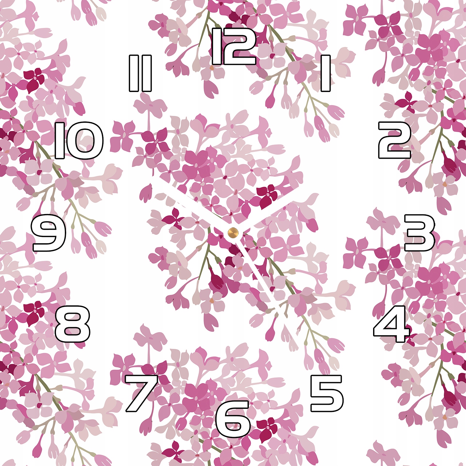 

Zegar na szkle hartowanym Różowe kwiaty 30x30 cm