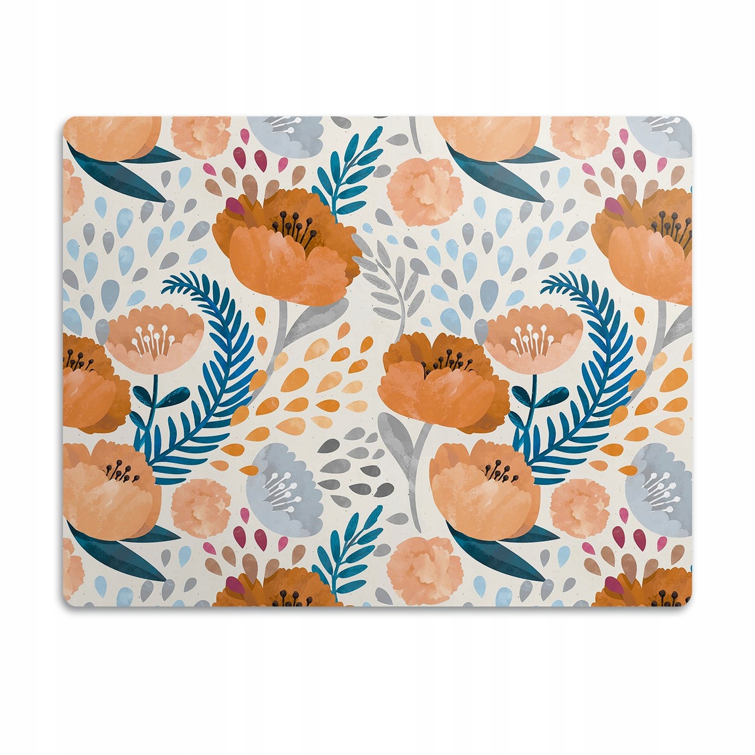 Levně Podložka pro psa pod misku Oranžové květy 90x60 cm