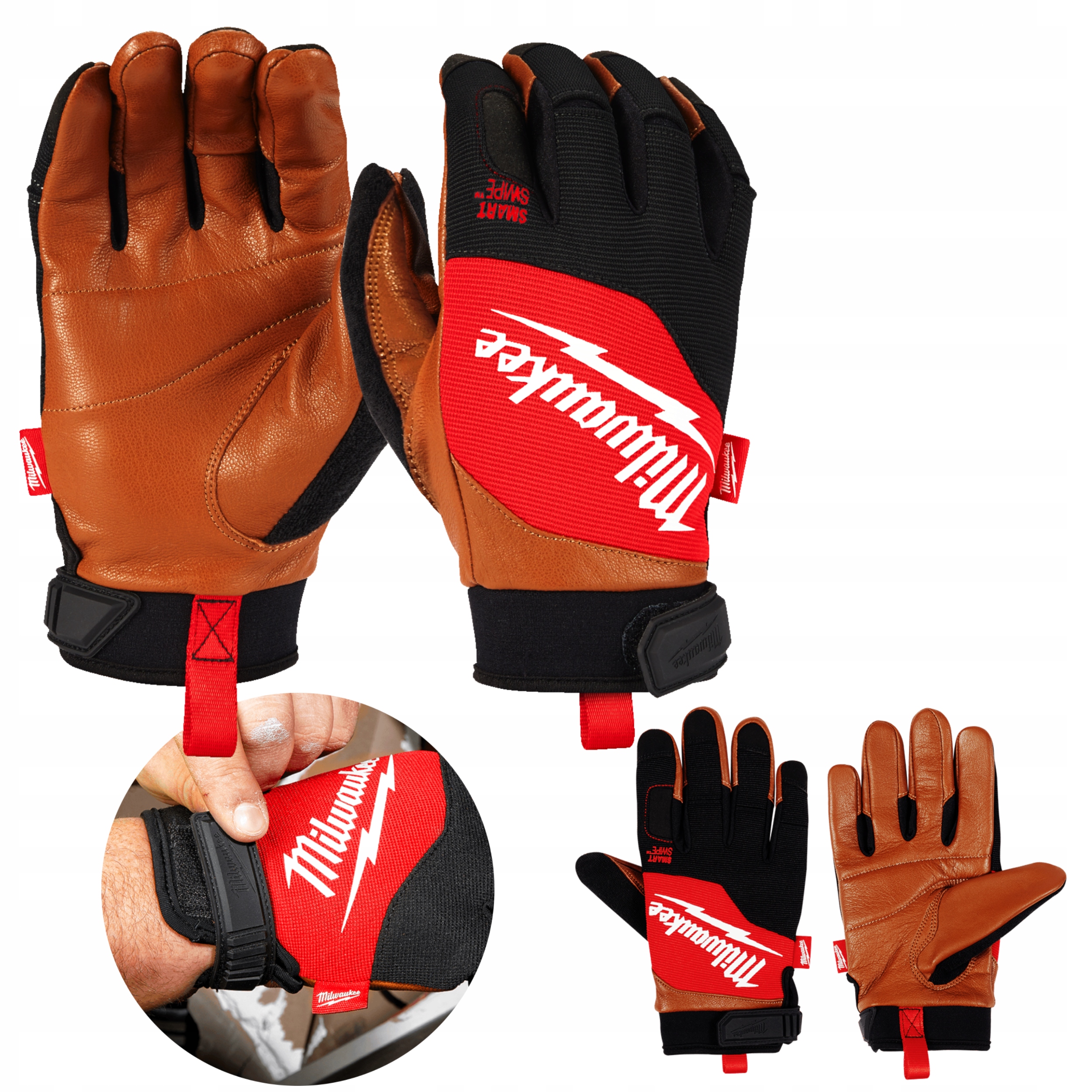 Rękawice Robocze Skórzano-tkaninowe Rękawiczki Ochronne Milwaukee XL 10