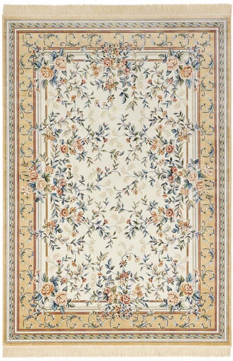 Koberec do obývačky 195 x 300 cm, tradičný, klasický krémovo béžový vzor