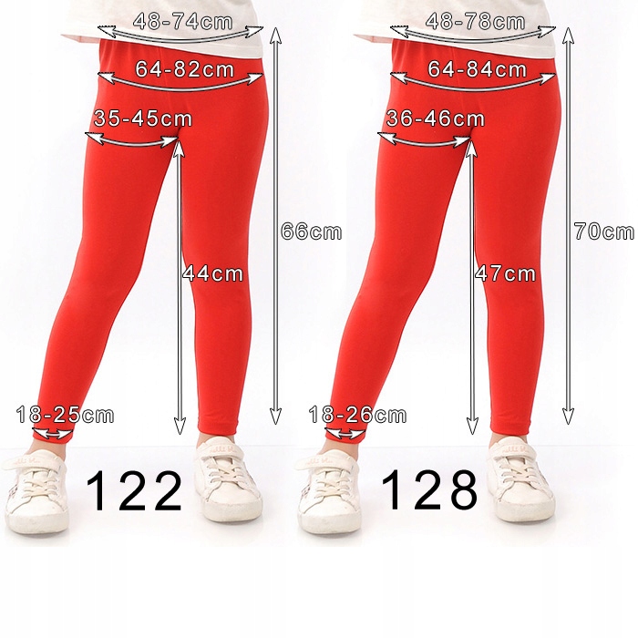 Elastyczne Legginsy dziewczęce Klasyczne długie getry Polskie KHAKI 146 Długość długie