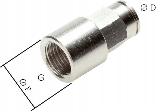 Přímá zástrčková spojka Gw G 1/2" – 16 mm niklovaná mosaz Viton do +150°C