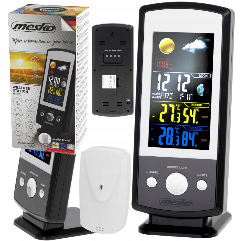 Stacja Pogodowa Bezprzewodowa Higrometr Zegar Data Ciśnienie Atmosferyczne