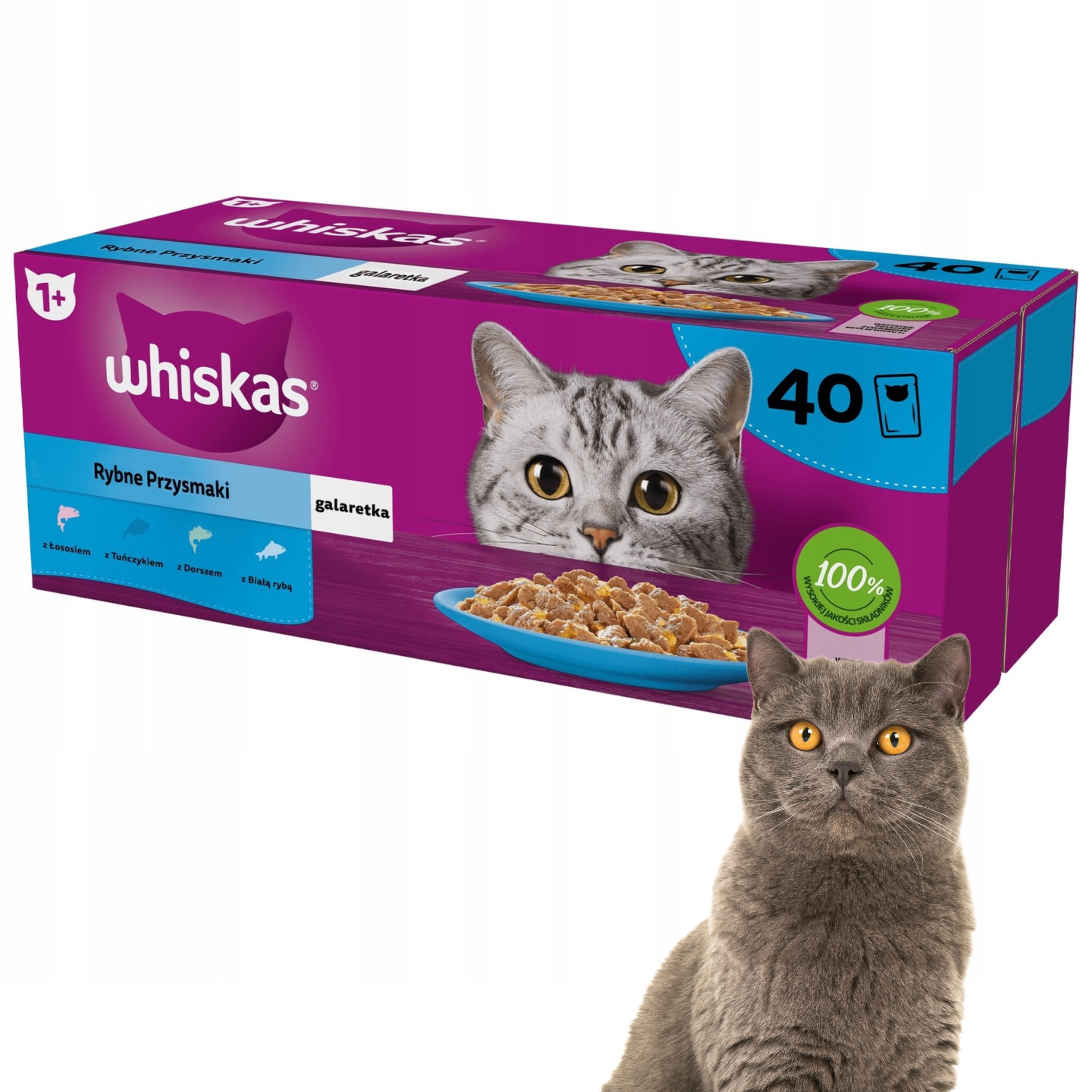 Levně Whiskas Mokré Krmivo Pro Kočky Rybí Příchutě V Želé Sáčky 40X85 G