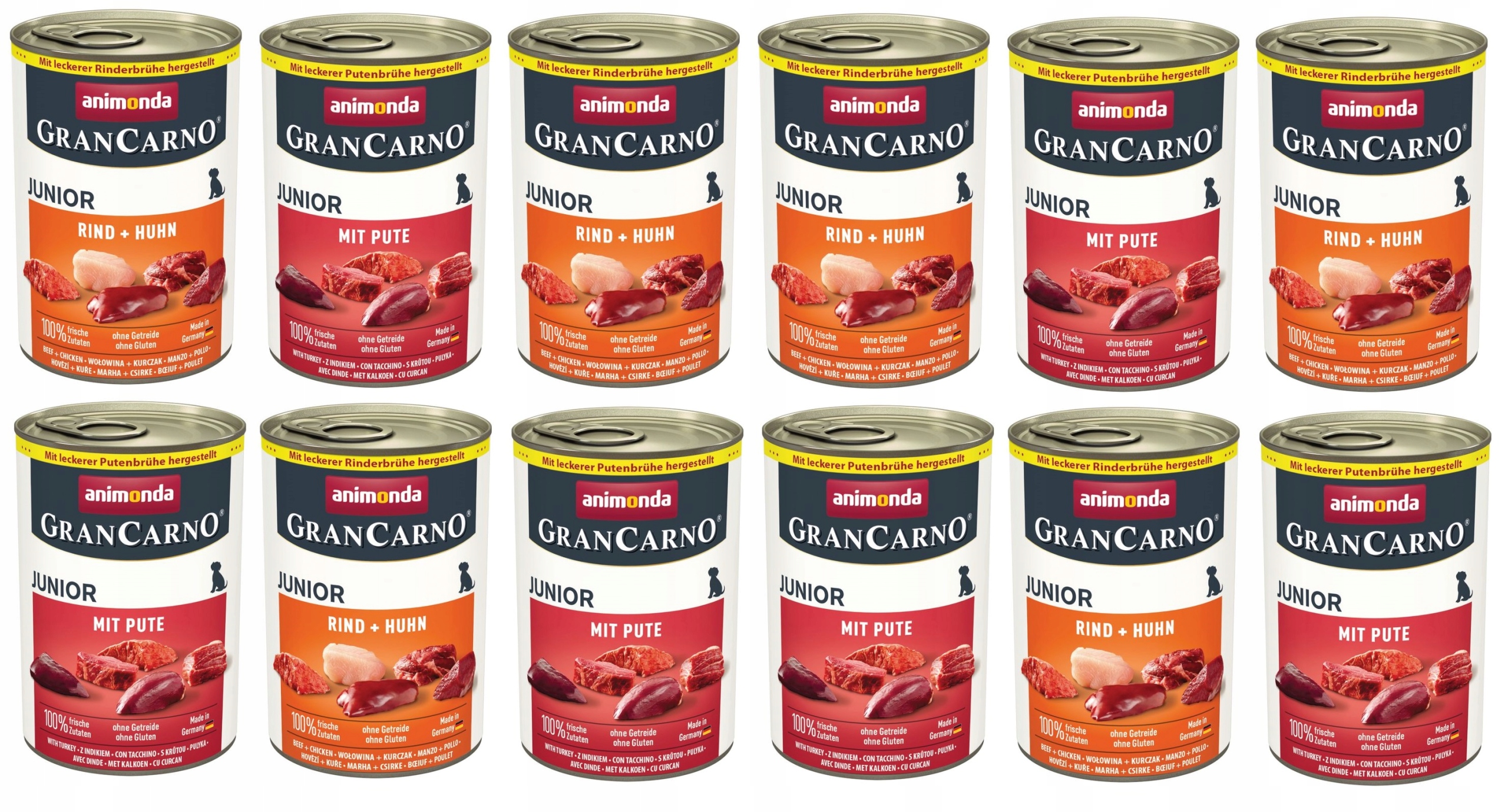 12x400g Animonda Grancarno Junior Karma mokra dla Szczeniąt MIX Smaków