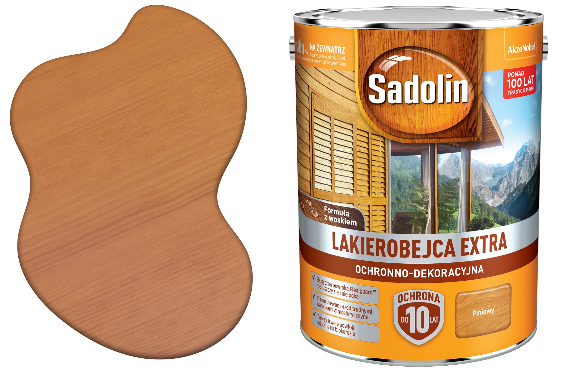 Sadolin Extra lakierobejca Lazura Do Drewna Extra Ochronna Pinia Piniowy 5L