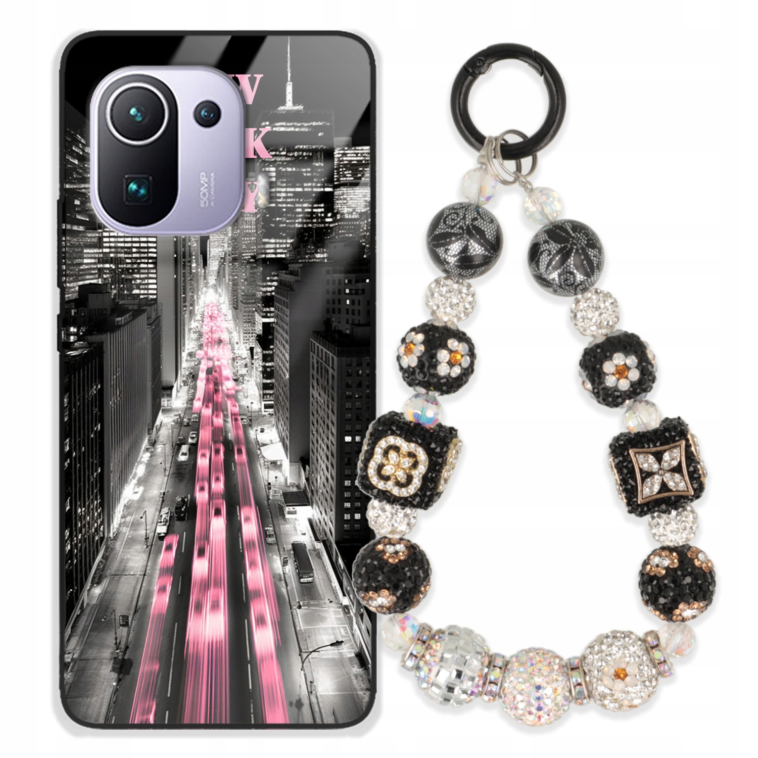 Pouzdro Pro Xiaomi Mi 11 Pro Glass Přívěsek Na Klíče Elegantní Kryt Premium Vzory