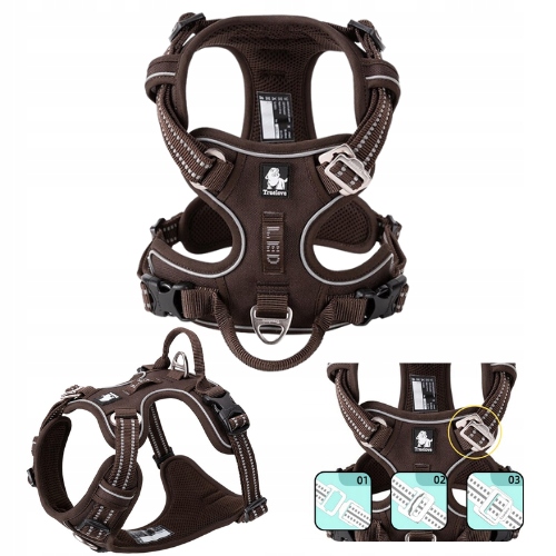 Levně Silné postroje pro psa Guard Front Line Premium Truelove easy walk Hnědé S