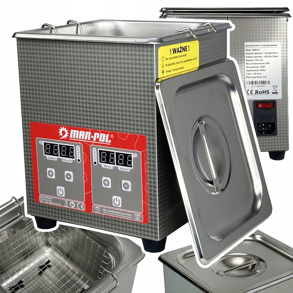 Ultrazvuková Myčka Van 2 L, Sterilizátor, Mytí Částí, Kavitace, 60 W, 90073 W