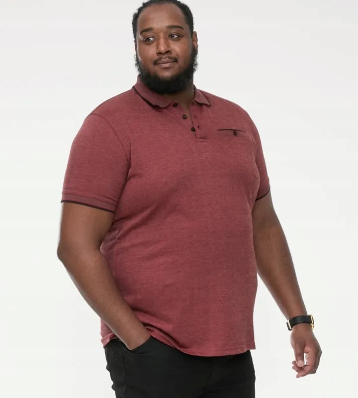 Velké Tričko Pánské Polo Bordó TROY-D555