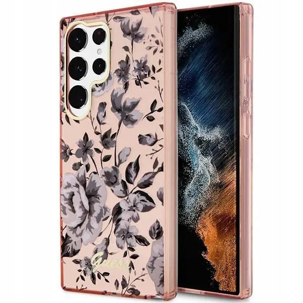 Etui Samsung S23 Ultra S918 Guess Hard Case IML Flower Różowy