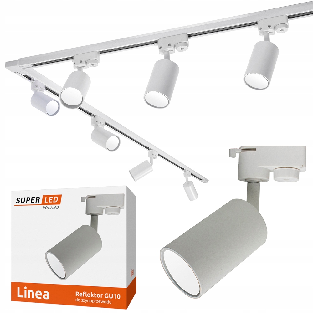 Zestaw Szynoprzewód 2m 2m łącznik 6x GU10 biały SuperLED